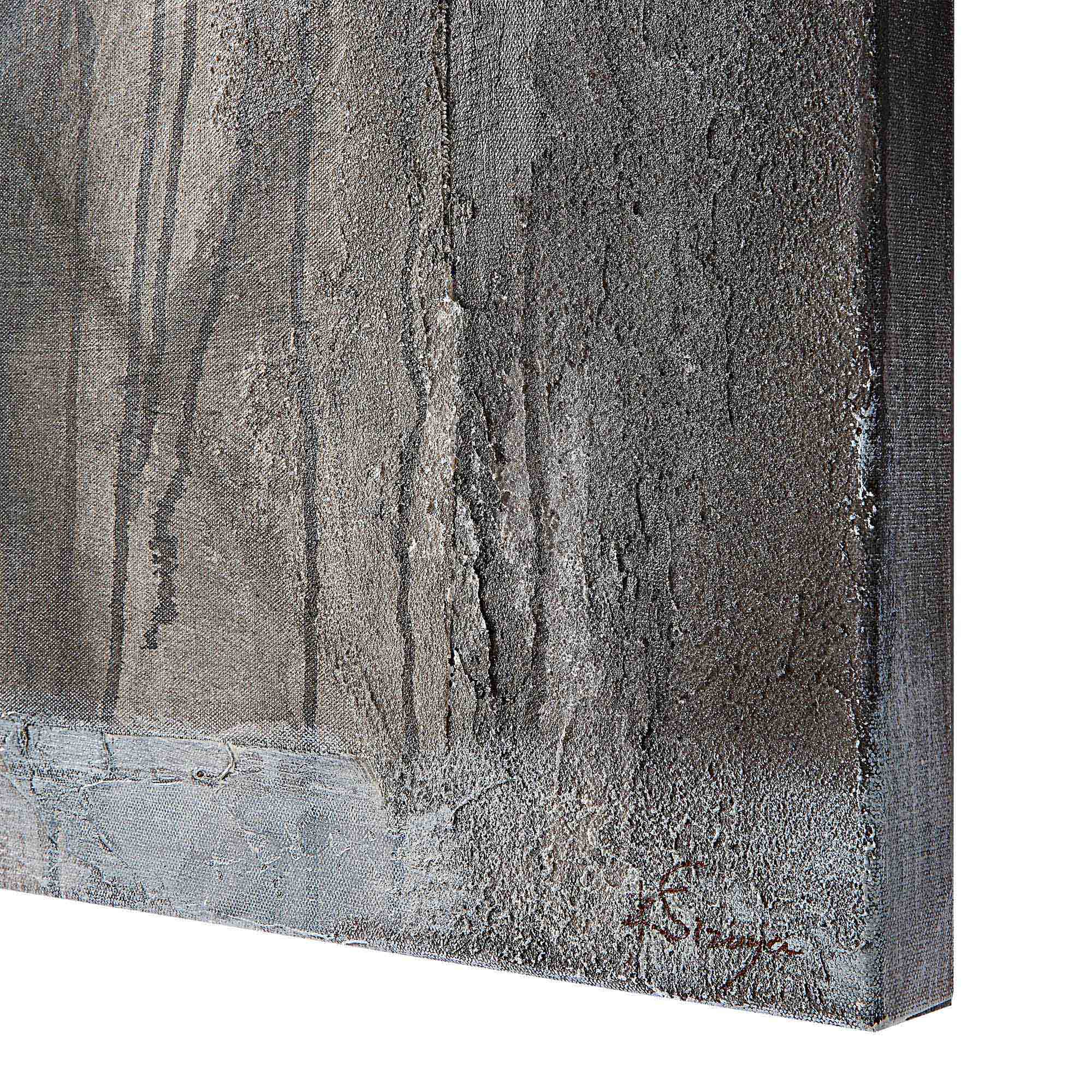 Close-up of Cassandra Canvas Art showing textured details and signature on the side.