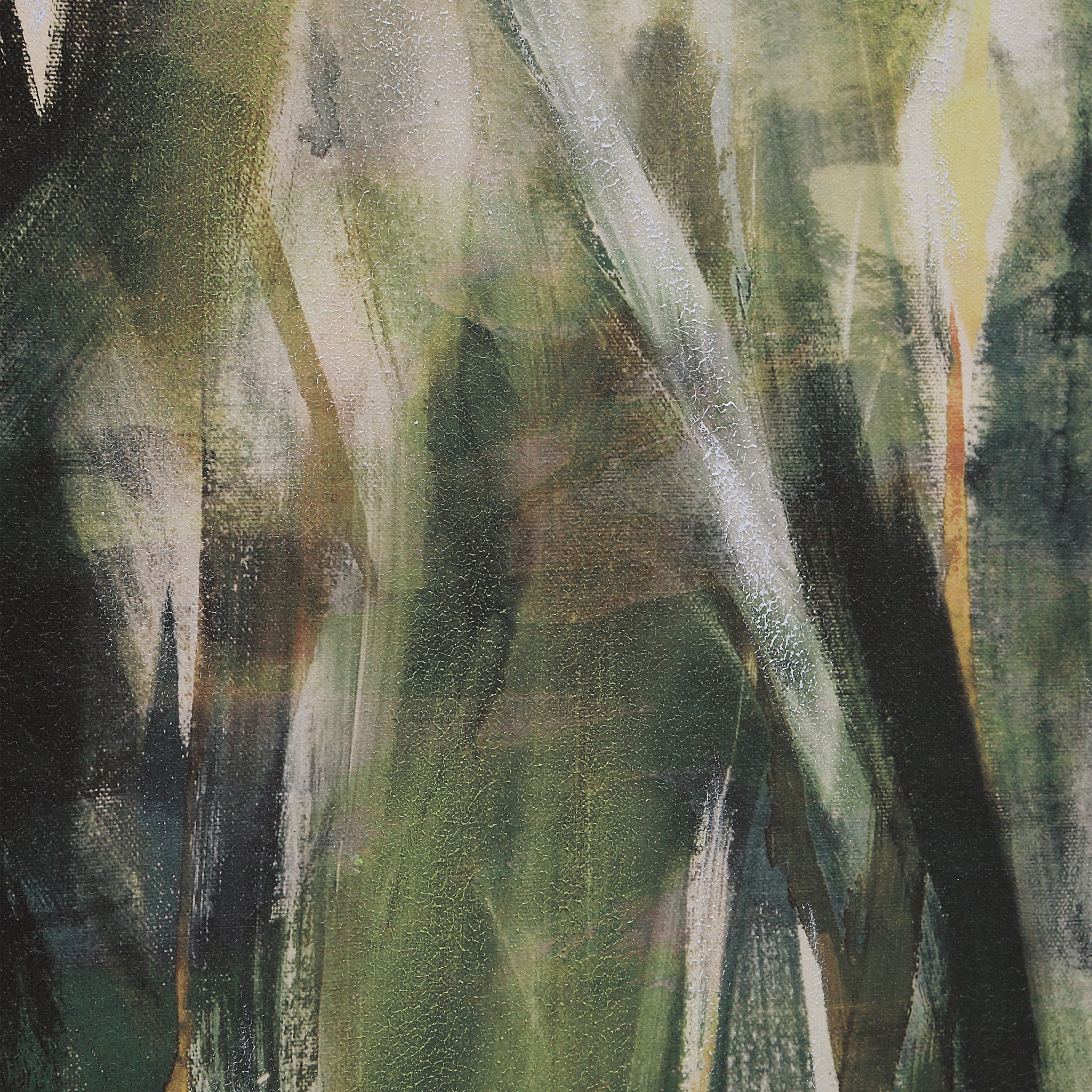Close-up of Minthe canvas art highlighting the textured green and beige foliage