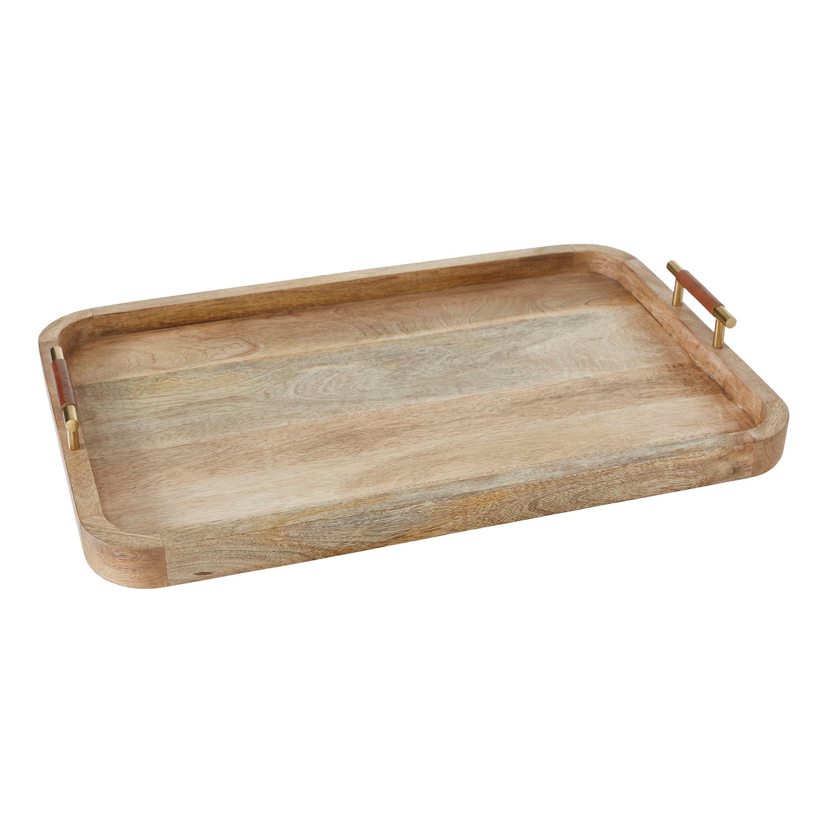 Mango Tray by Renwil, wooden tray with natural finish and raised edges.