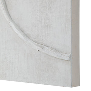 Side view of Cellier artwork highlighting the textured white surface and edges.