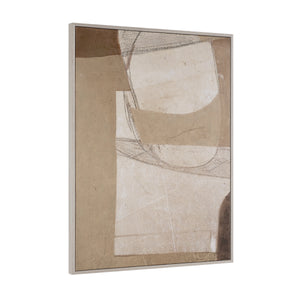 Alcea Canvas Art featuring abstract shapes in beige and cream tones with textured details.