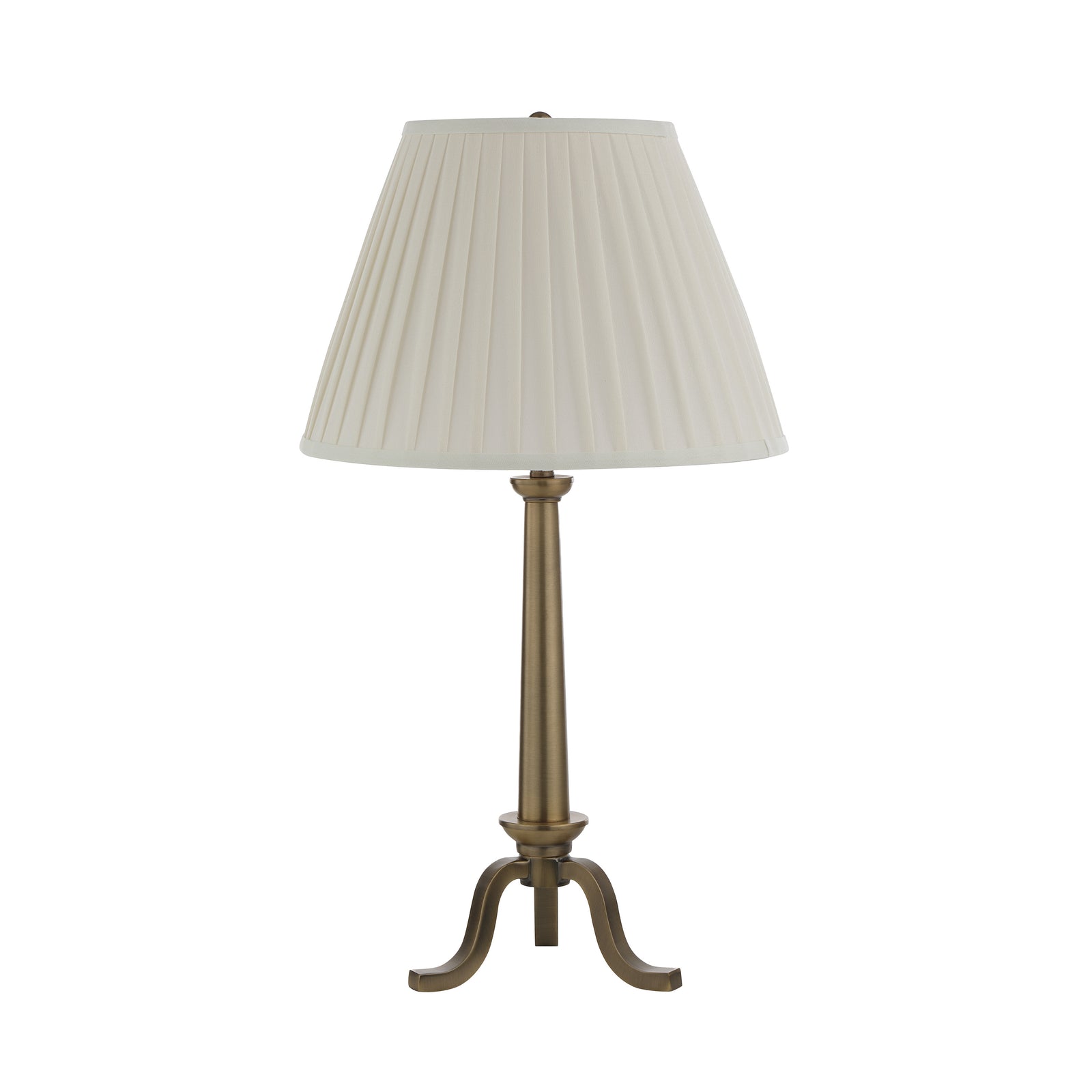 Lucerna Table Lamp with pleated white shade and antique brass base