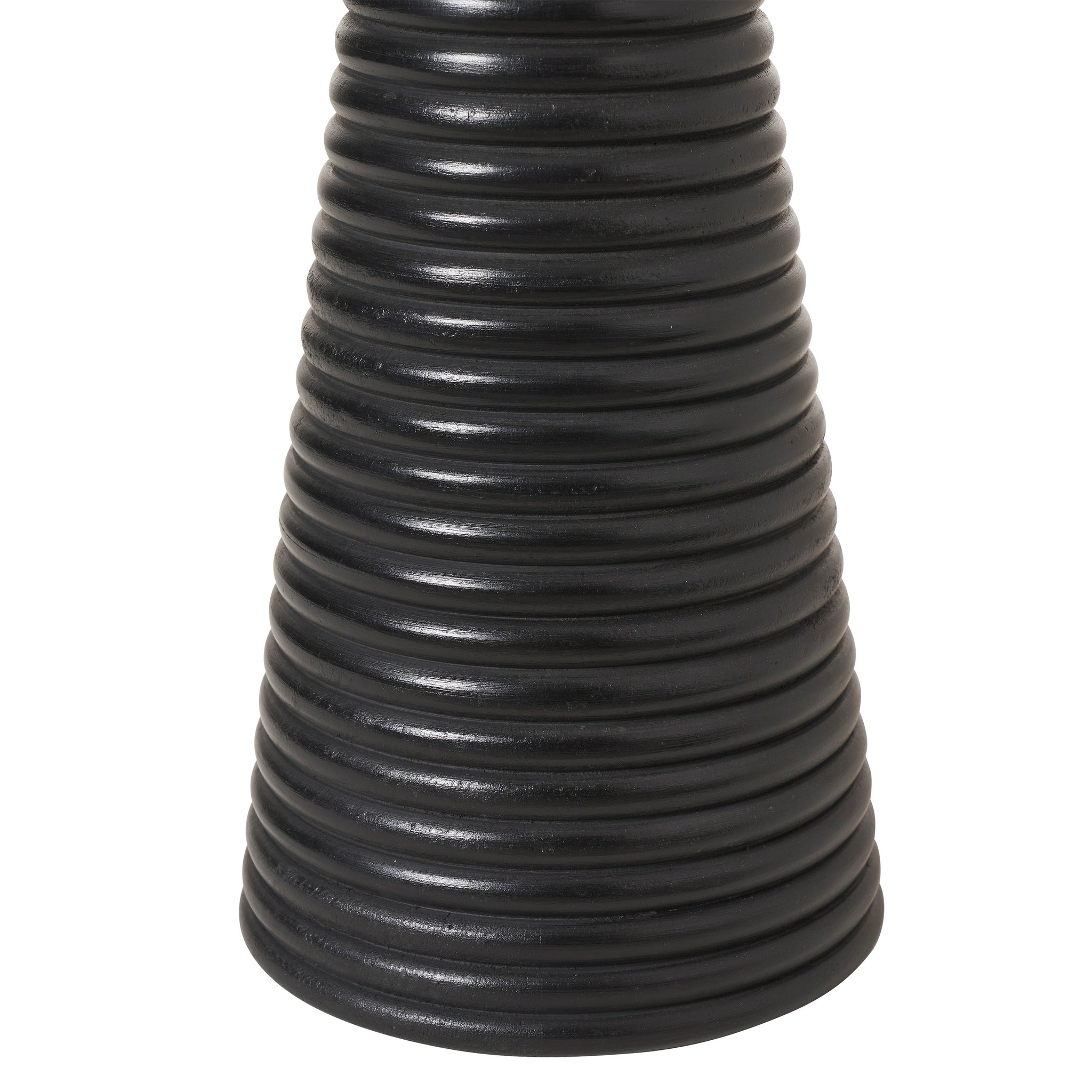 Kailua Table Lamp featuring a textured black base, close-up view.
