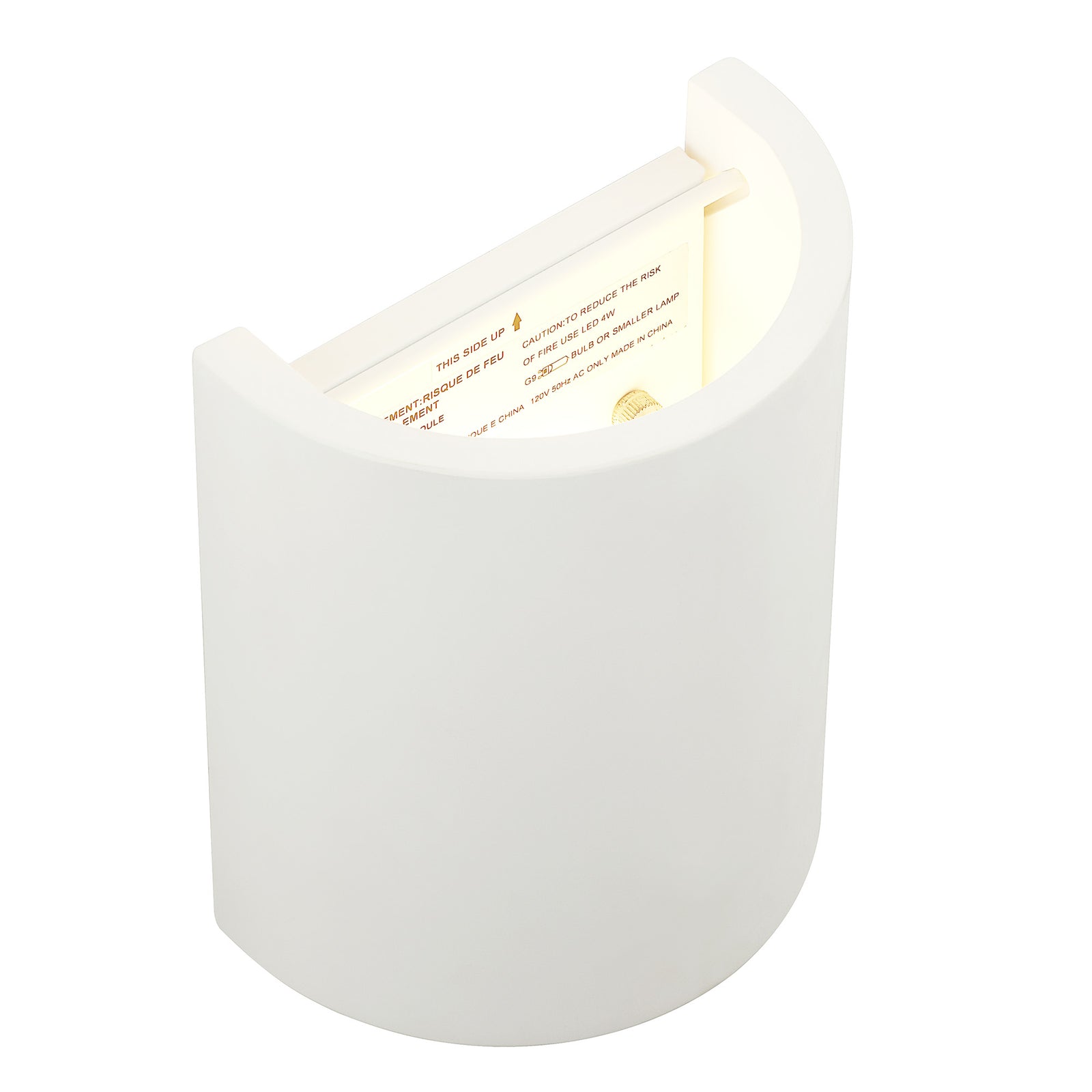 Ladee Wall Sconce in white, cylindrical design with a smooth finish.