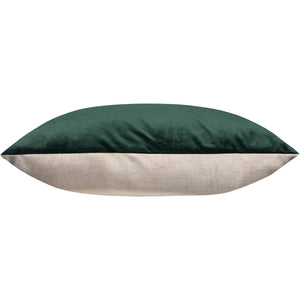 Olive Indoor Pillow featuring a dark green top and beige bottom