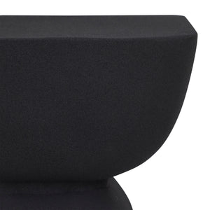 Close-up of Frans Outdoor Side Table in black, highlighting the smooth surface and shape.