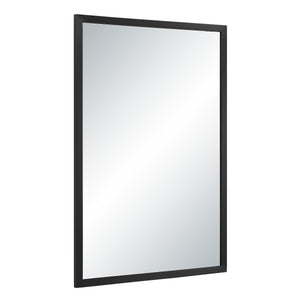 Elvas mirror featuring a black frame, angled view showing reflective surface.