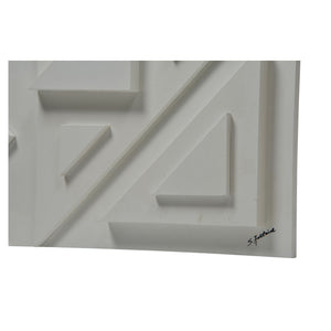 Vector III Wall Art in white with raised geometric elements and a textured finish.