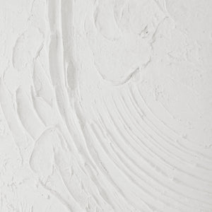 Close-up of Luz canvas art by Renwil highlighting the white textured details.