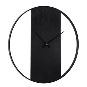 Romy Wall Clock with a sleek black finish and simple hour and minute hands