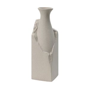Adonia Vase by Renwil in light gray featuring a smooth body and textured accents