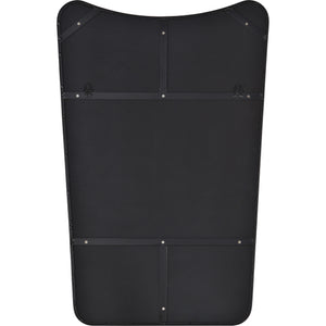 Back view of Nashua Wall Mirror with a black backing and mounting hardware