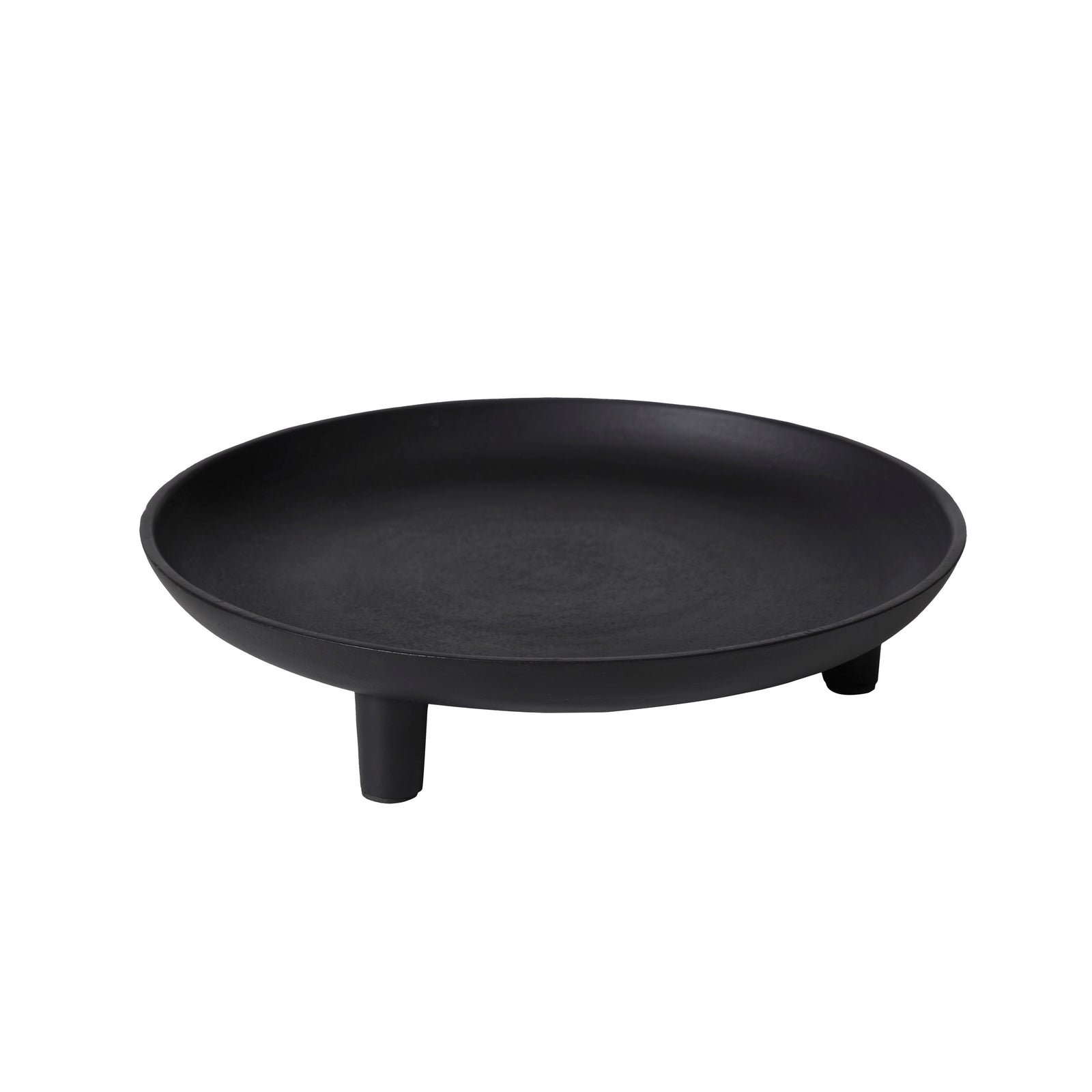 Elisa decorative bowl in black, round shape with three short legs