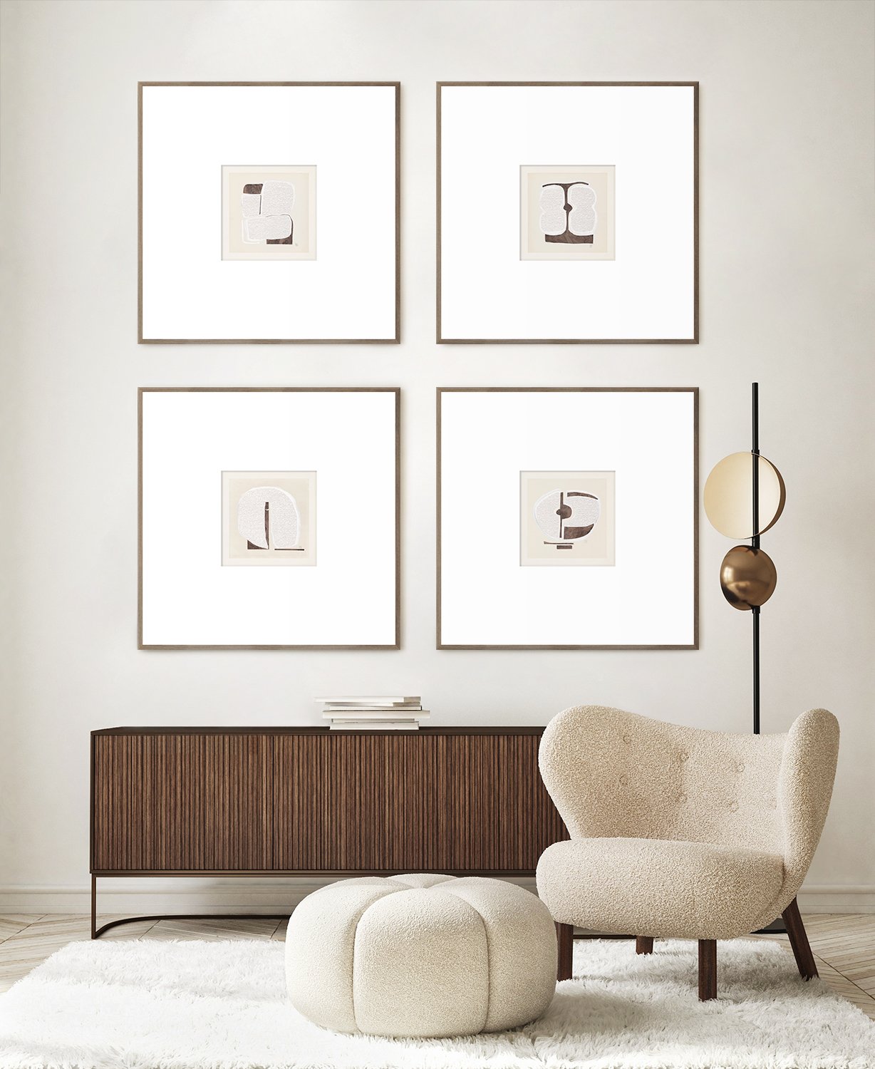 side view of Bouclé Abstracts iii luxury Artwork