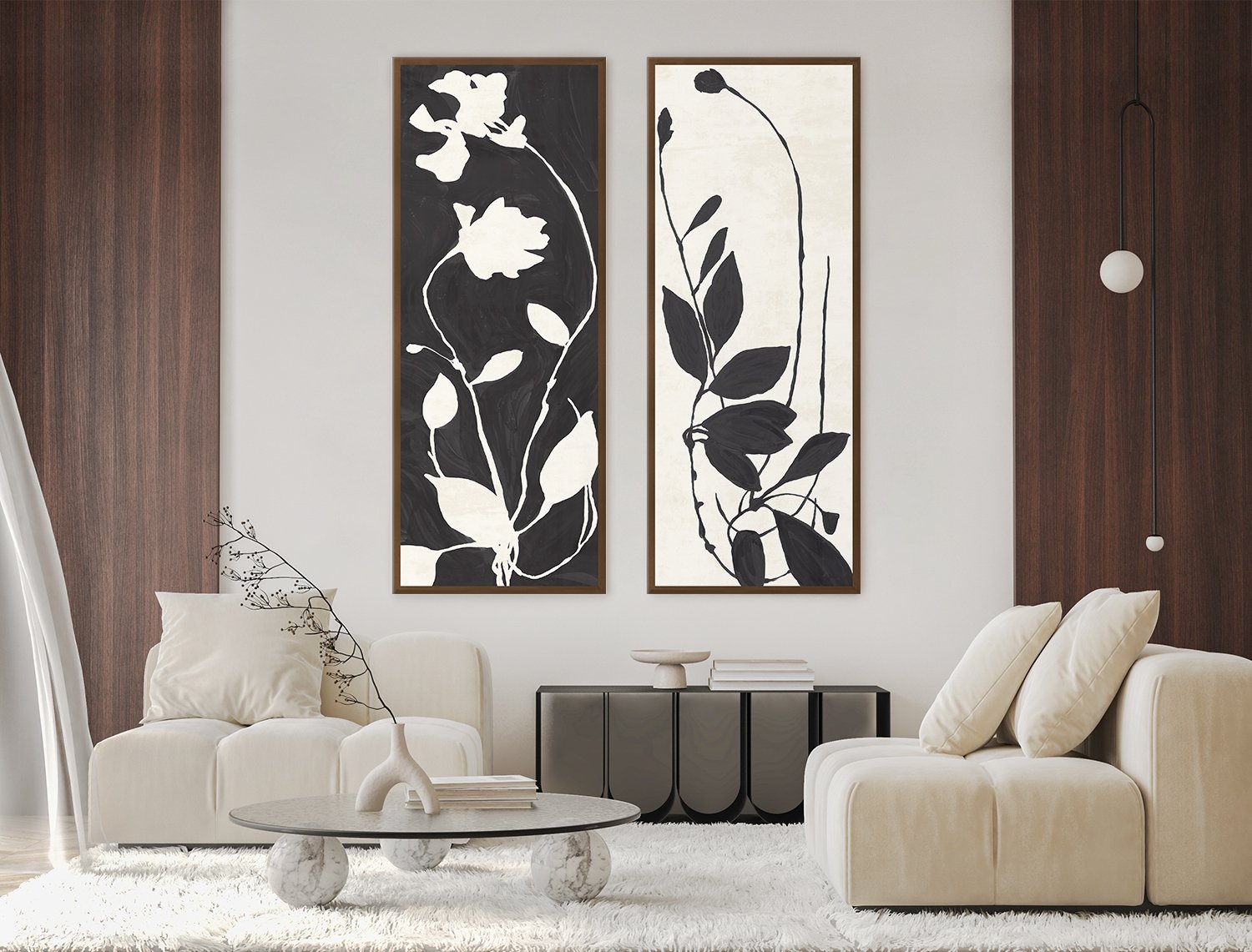front view of Flora Silhouette I luxury Artwork
